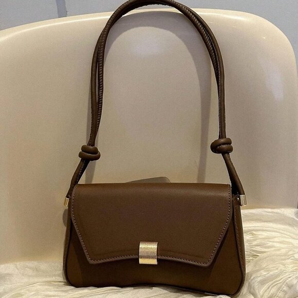 Women's Leather Flap Clutch Shoulder Bag Vintage Adjustable Strap Purse - Picture 4 of 8